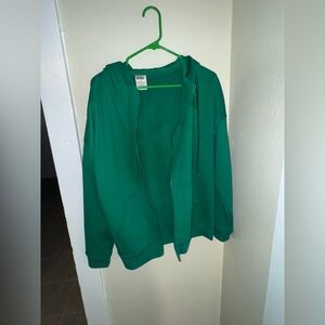 Emerald Green Zip-Up Hoodie